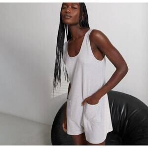 Lunya Cool Down Sleeveless Sleepwear Romper Loungewear Women's Medium Striped